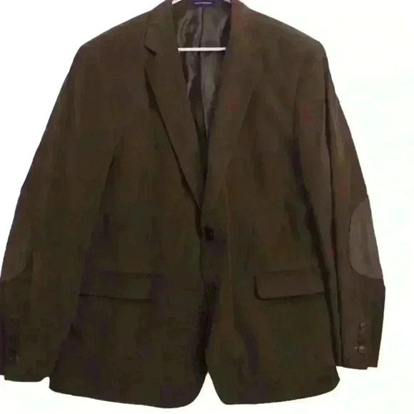 Stafford Sport Coat Mens 48R Corduroy Elbow Patch Brown Blazer Essentials Jacket - Picture 1 of 12